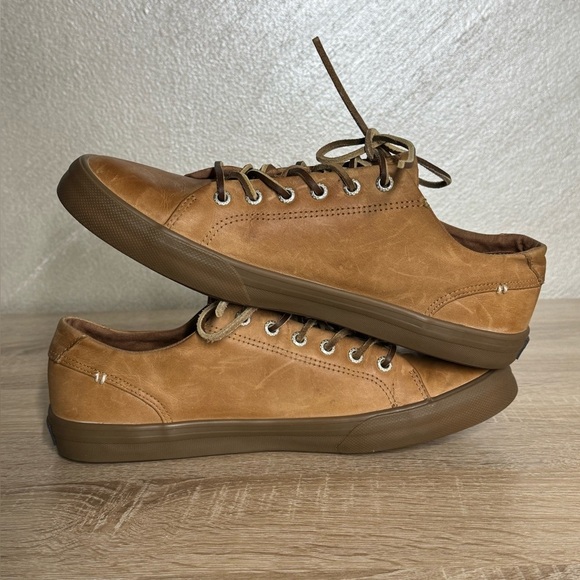 Sperry Striper II LTT Cognac Leather Low Top Sneakers Sahara Men 10 Oxford Shoes - Picture 5 of 12